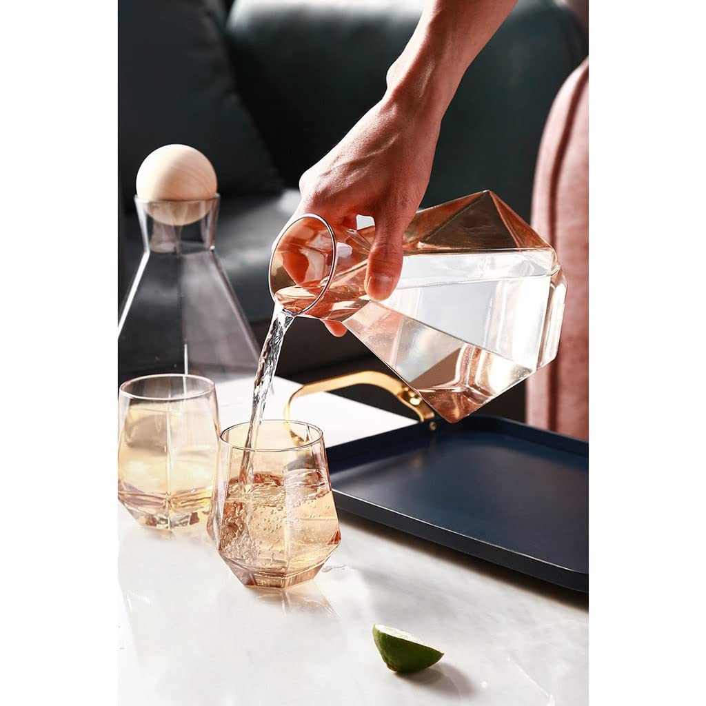 Krüge Getränkekrüge Kaltwasserflasche Glas Wasser Pitcher Home Kühlschrank Pot Nordische Kreative Großkapazität Light Luxus Safttopf Wasserbehälter Saftkaraffe Wasserkrug (Color : B)