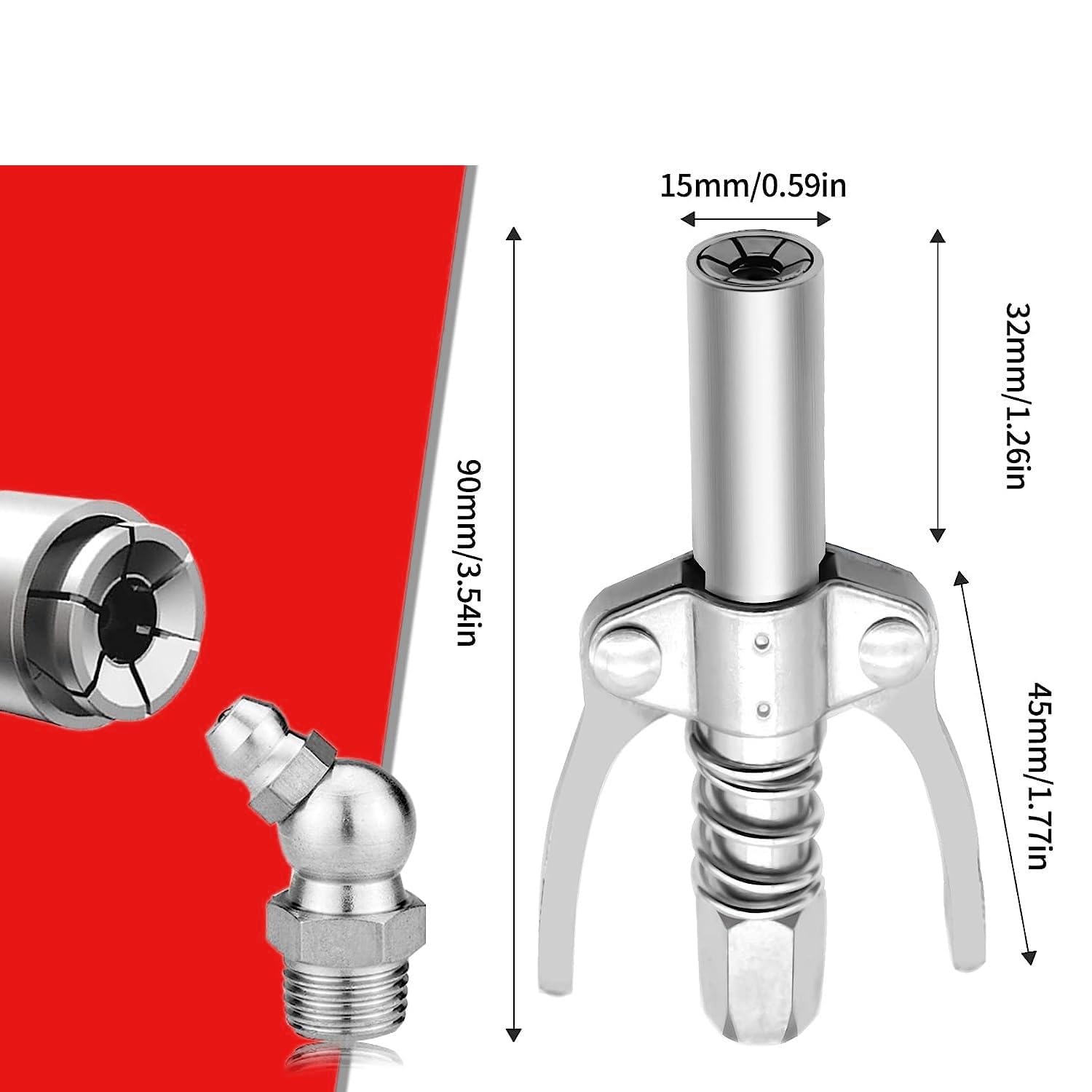 Inditrust Double handle Manual Grease gun Coupler pneumatic compatible with all grease guns (1 pc) 3