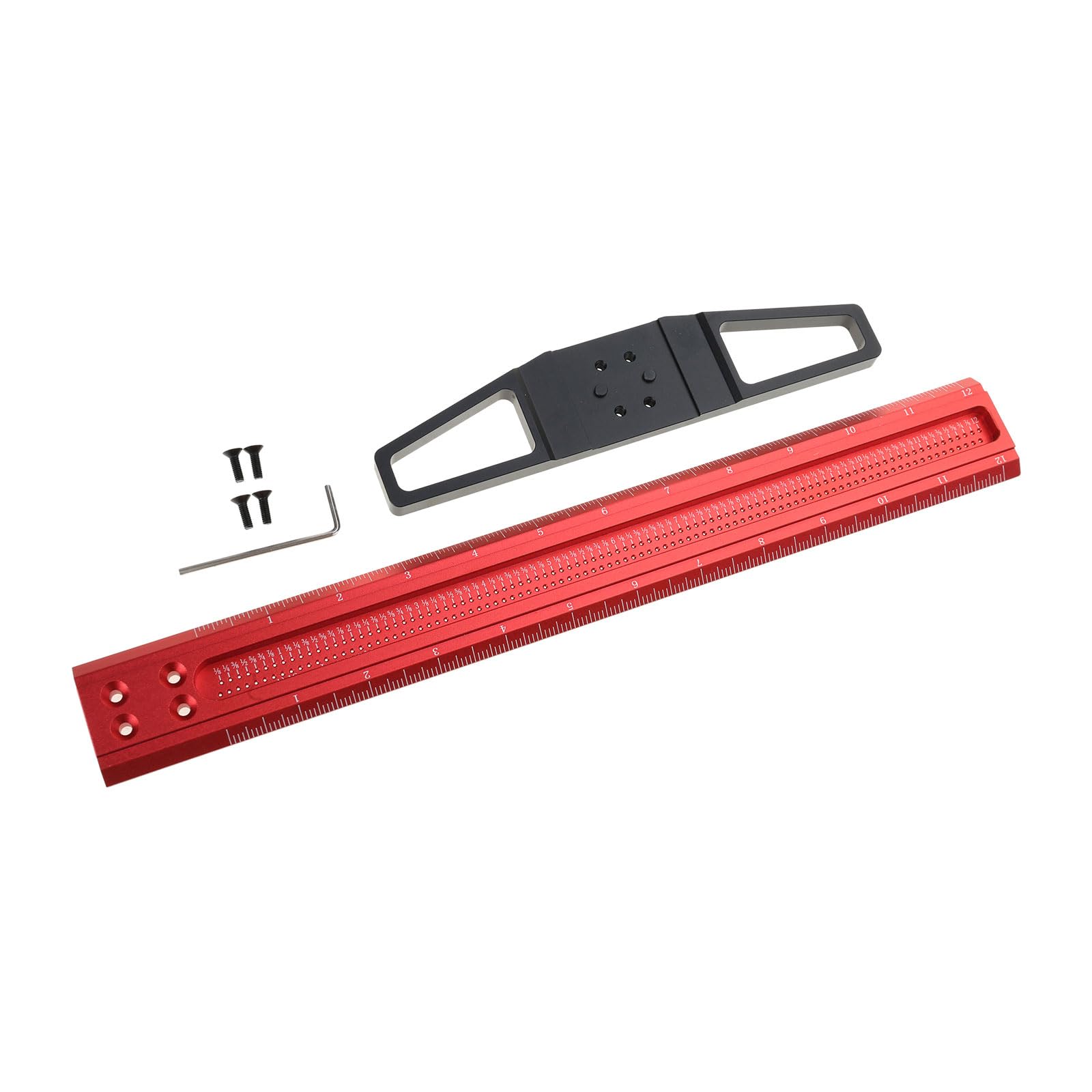 Righello per tracciatore per legno tipo T Architetto quadrato Strumento misurazione in lega alluminio Compatibile per falegname Alluminio durevole Misurazione accurata Accessori ruota da
