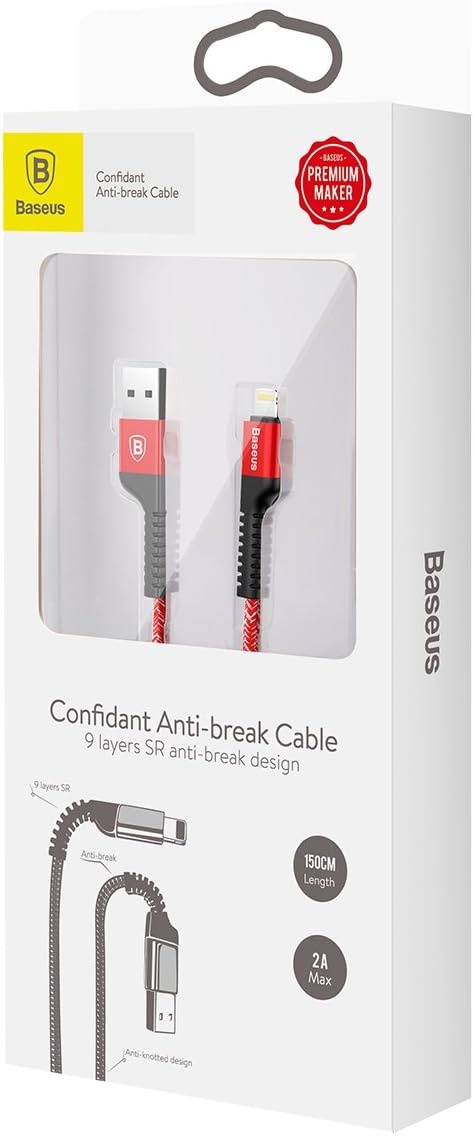 Baseus Confidant Anti-Break Cable for IP 2A 1.5M - Red