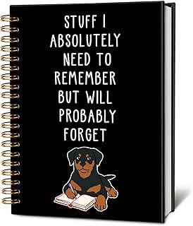LIANGW Funny Rottweiler Gifts Spiral Notebook Journal | Pet Dog Mom Lovers Owner Gifts Journal for Writing,Rottweiler Gift for Women,Dog School Office Stuff Supplies,5.5x8.3 Inch