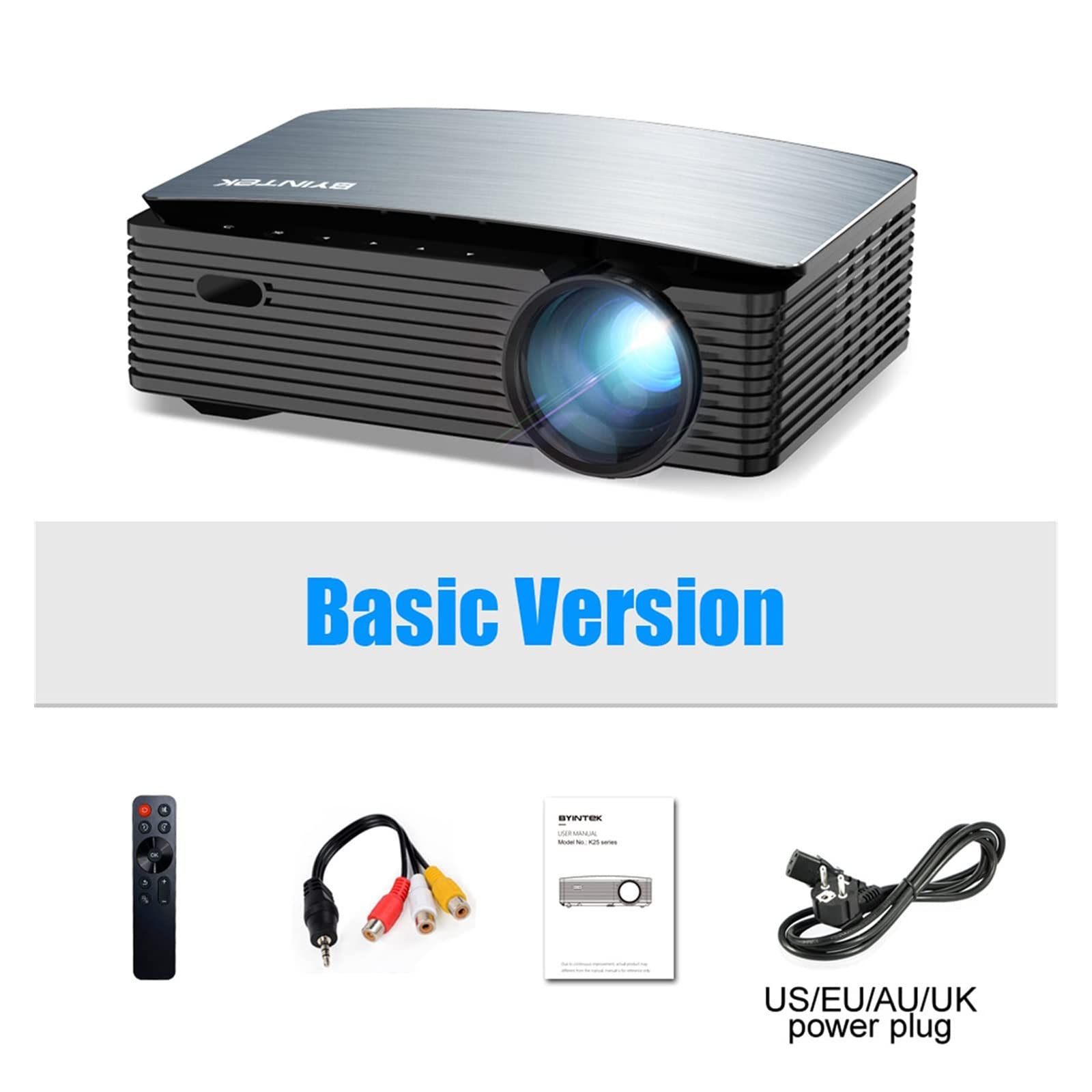 TsoLay Proiettore Full HD 4K, Video Home Theater 1920x1080P con WiFi E Focus Elettronico, Altoparlante HiFi 5W, Lettore Multimediale Integrato, per Smartphone, Videoproiettori