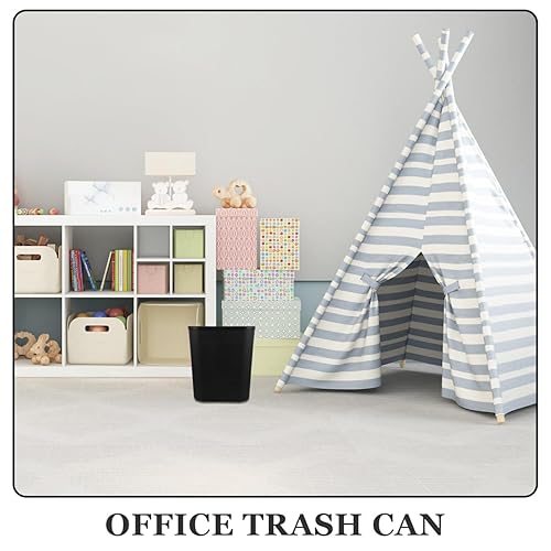 Miniatura 9 de LIFKOME Bote de basura de plástico negro para decoración de oficina, capacidad de 13 galones, 13 pulgadas de ancho