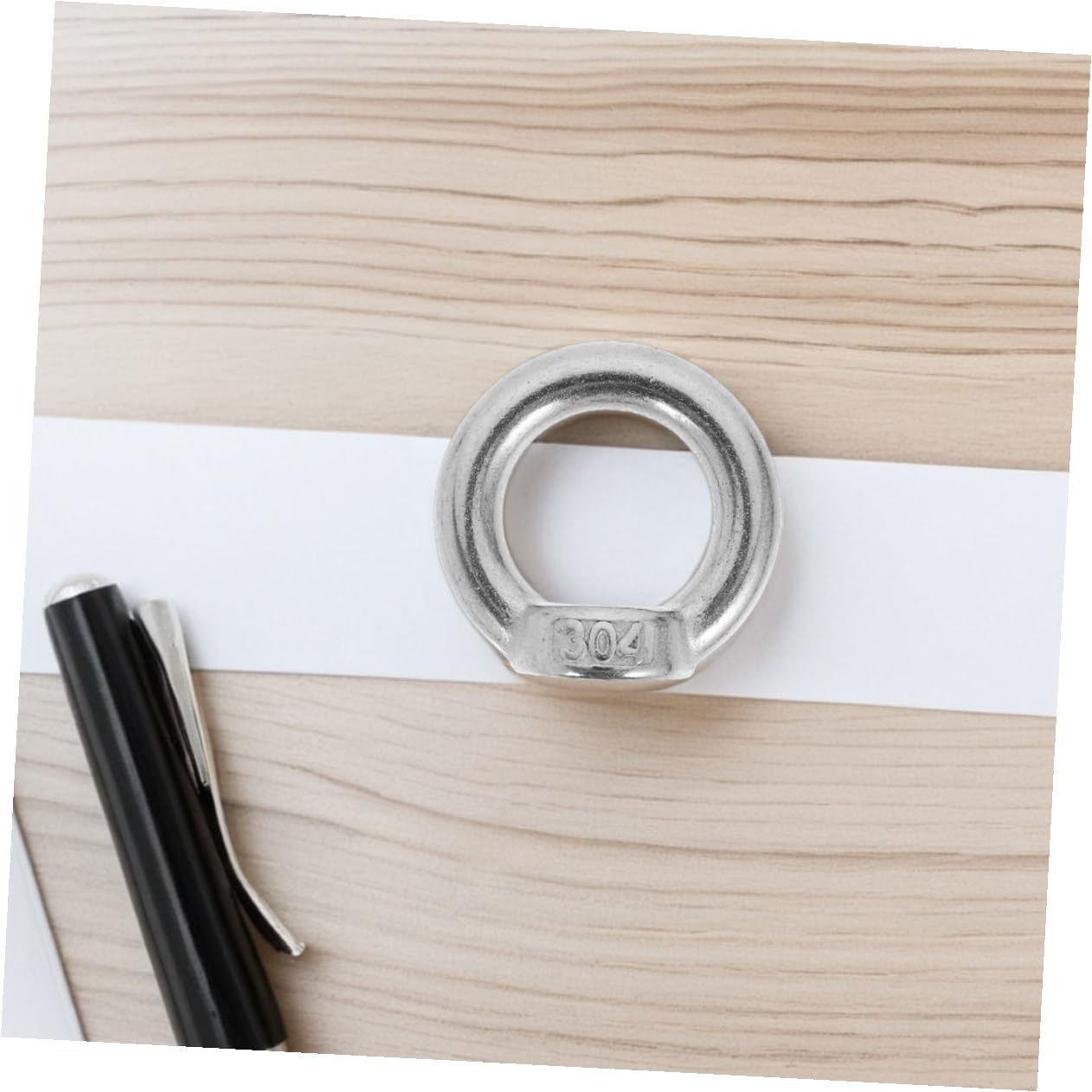 8pcs M8 Stainless Steel Eye Nut Threaded Lifting Fasteners Ring Shaped Marine Grade Hoisting Hardware for Rigging and Chain Applications