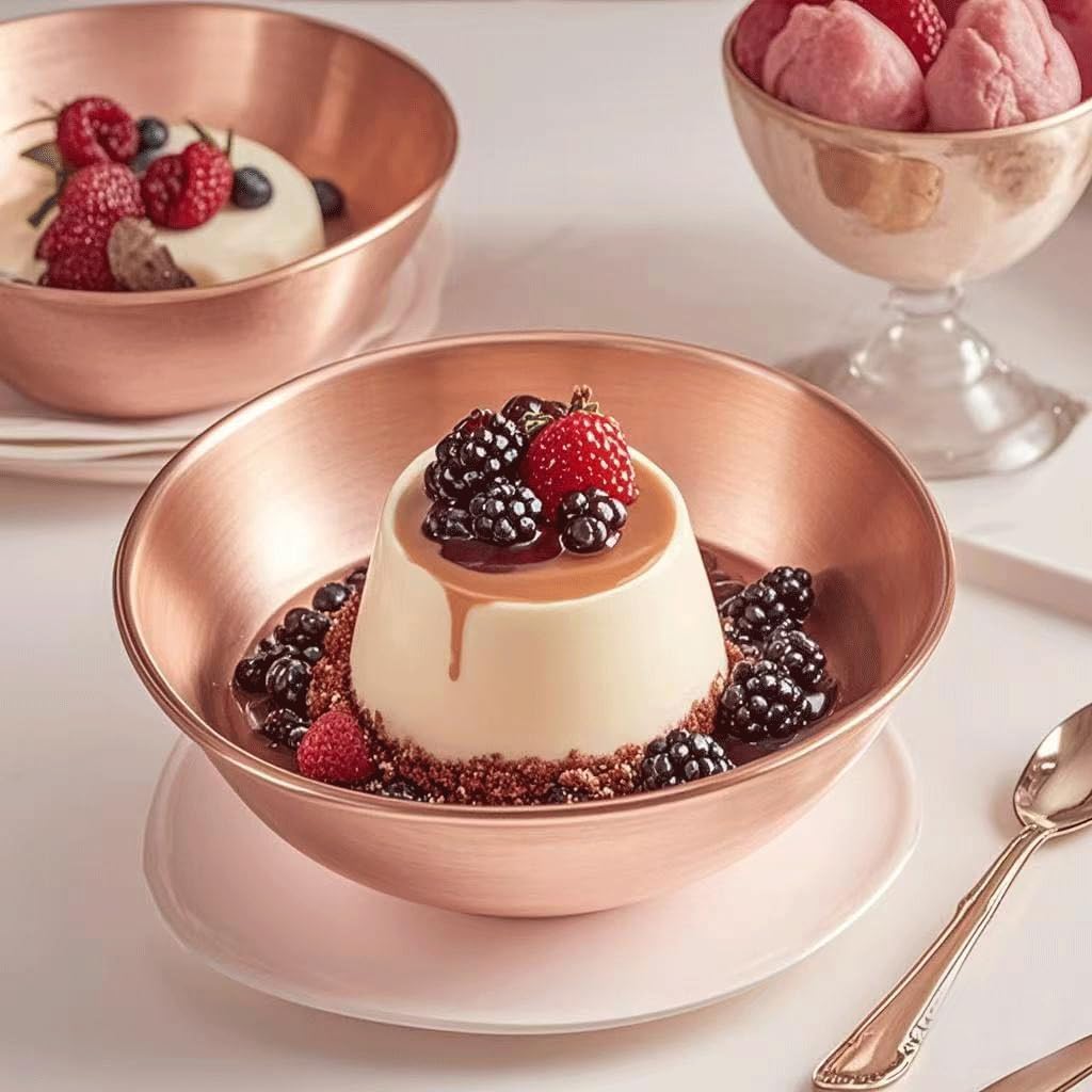 Purecopper-Medium 5.11'' Round Solid Copper Bowl - Handmade Decorative and Serving Bowls, Bowls for Food, Decoration, Condiments, Salt and Spices (3)