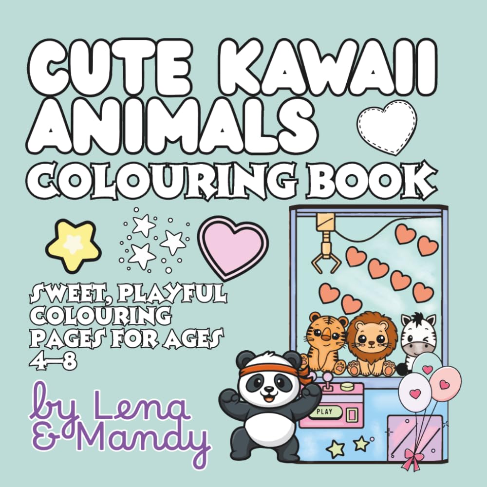 Cute Kawaii Animals: Fun, Playful Colouring Pages for Kids Ages 4–8