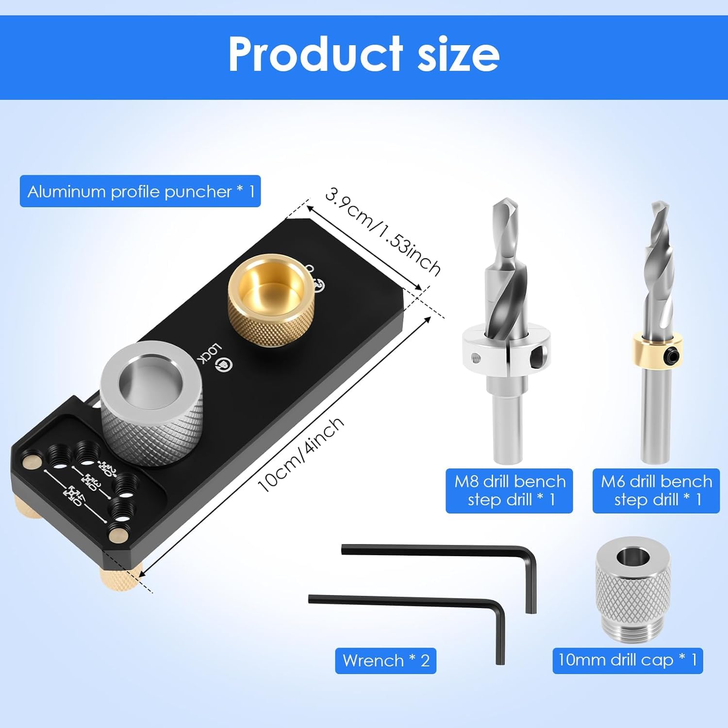 3-in-1 Aluminum Profile Drill Guide Jig, 2020 2040 3030 Aluminum Drill Block Drilling Guide - Image 3