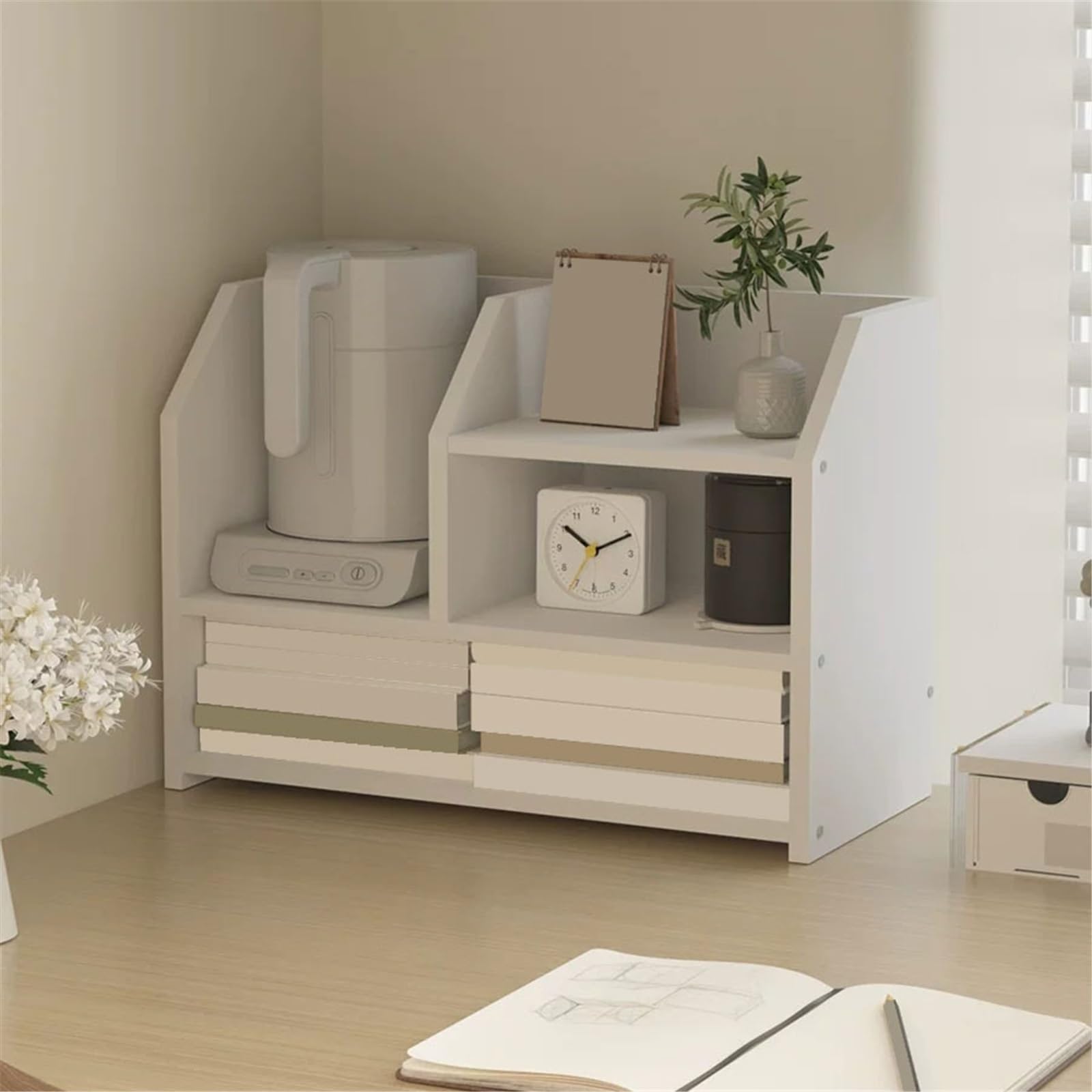 Lagerregale Desktop 3-Tier Density Board Bücherregal Home Minimalismus Multifunktionales Arbeitsplatten-Aufbewahrungsregal Bücherregal