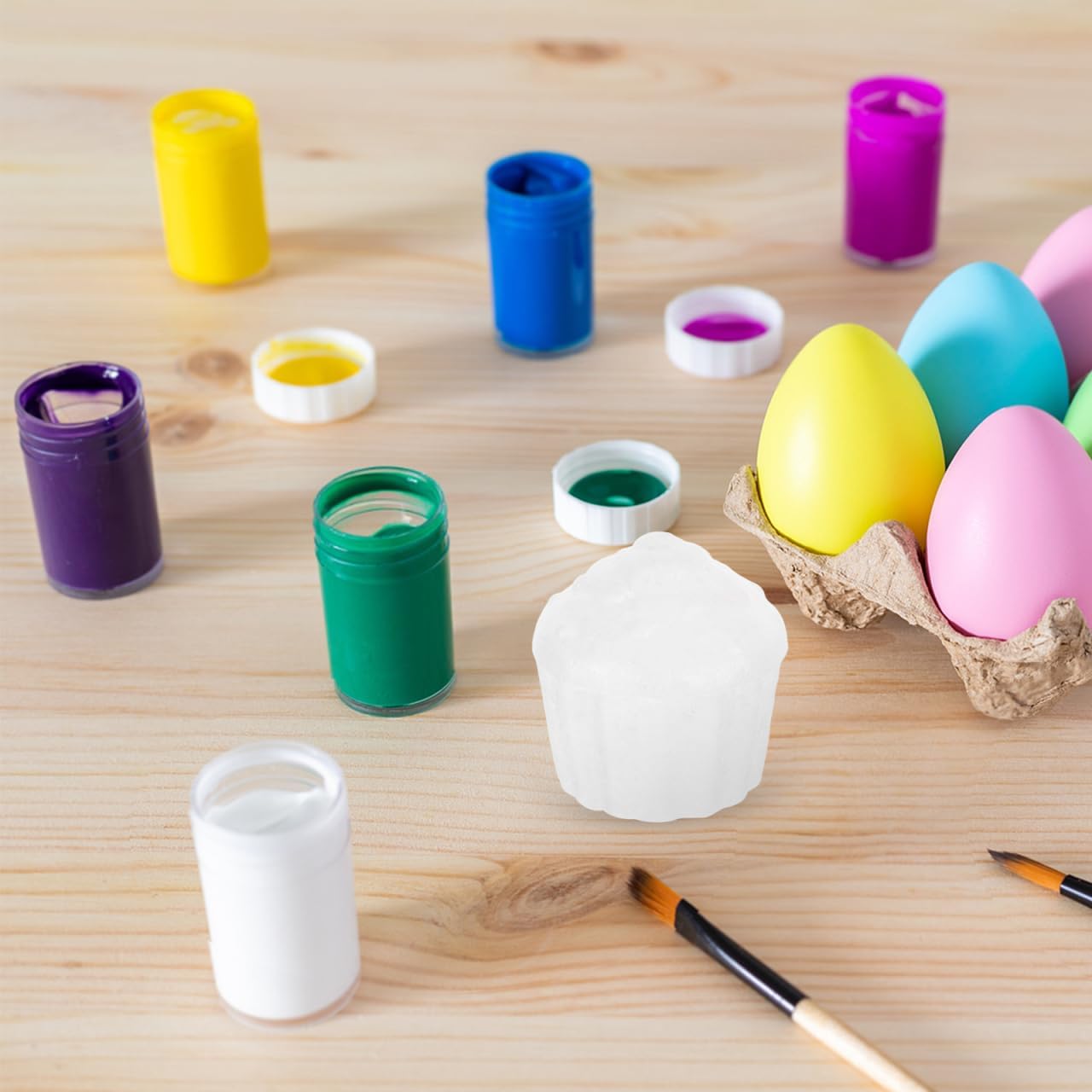 Ciieeo Foam Cupcake Models 5.9 Inch Unpainted Polystyrene Cake Dummies for Kids Diy Crafts and Cake Decoration Practice Set of 36