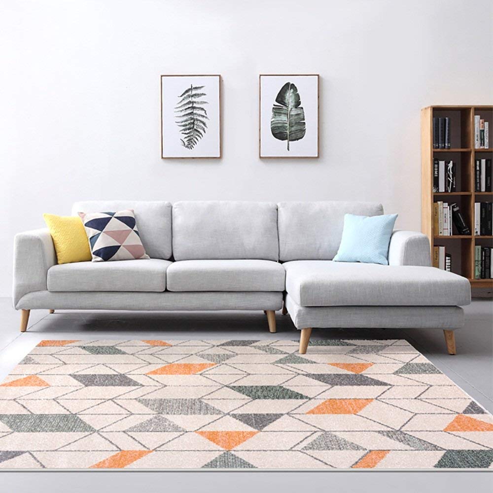 Tapis rectangle géométrique orange 133x190cm MU Maison - 5
