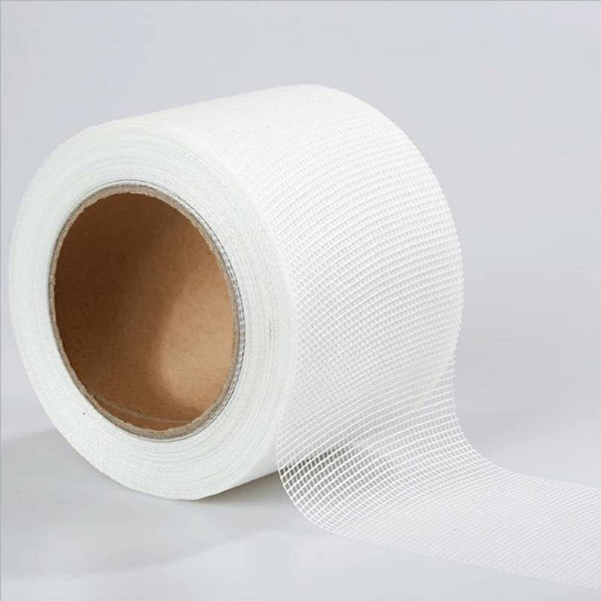 Khazna Drywall Repair Fiberglass Tape 4”x 100 Feet Industrial Grade Extra Strength Fiber Mesh Heavy Duty Self Adhesive for Seam Patch Wall Crack Seam Repair Color White (4” x 100)