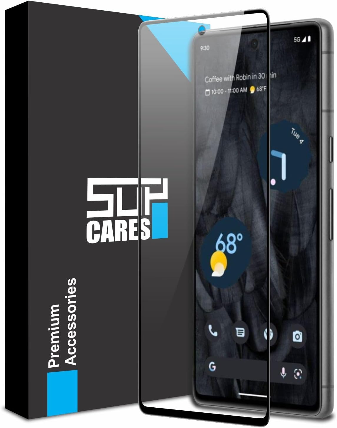 Tempered Glass for Google Pixel 7 (6.1 Inch) With Installation Kit | 9H Edge to Edge Screen Protector | Black