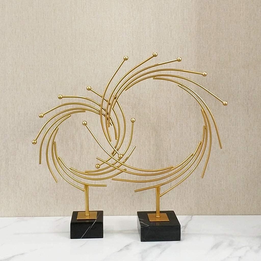 Decorative Ornaments Light Living Room Entrance Metal Abstract Art Decoration Model Room Crafts Decoration Desktop Decor (Color : Gold),Gold
