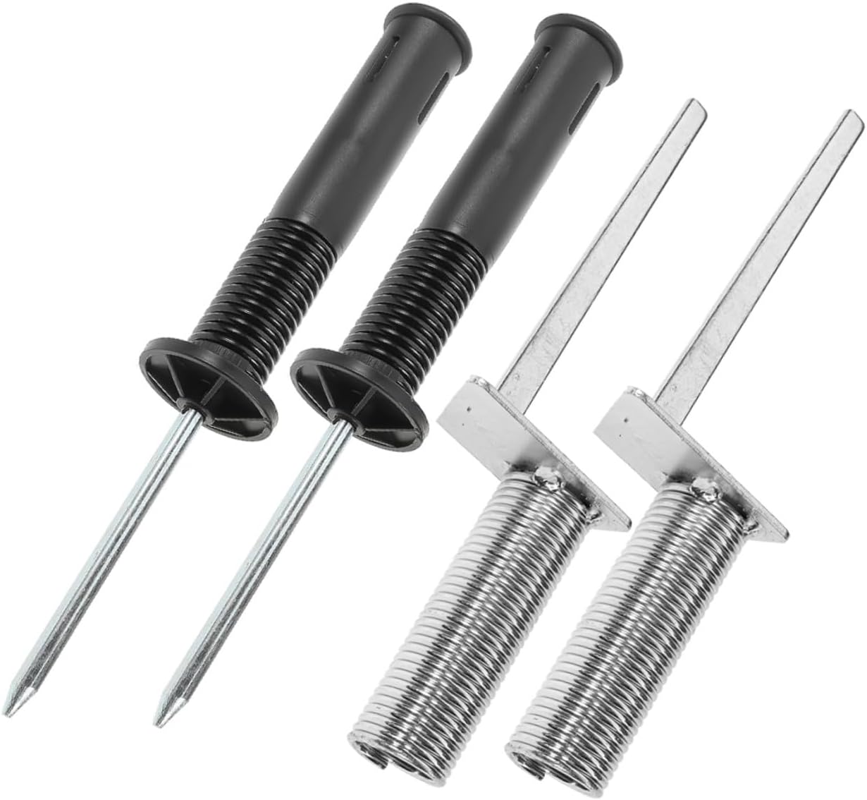 Beavorty 4pcs Soccer Corner Flag Bases with Metal and Black Spring Ground Stakes, Soccer Pole Fixing Mounts for Agility Training, Outdoor Football Field Marking Equipment