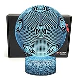 Deal Best fußball-form-3d optische illusion smart-7 farben-led-nachtlicht tischlampe mit usb-stromkabeln paris st. germain