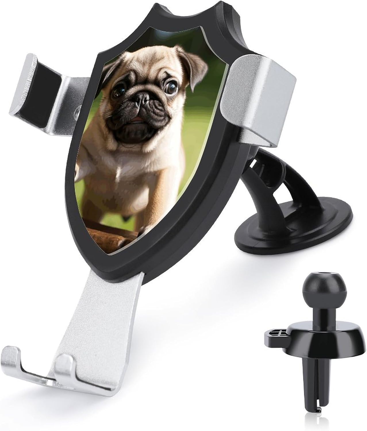 Portable Car Phone Holder Mount with Suction, Ventilation Clip