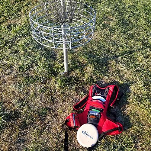 Sac à dos disc golf Trekker rouge compact robuste avec compartiments dédiés - 6
