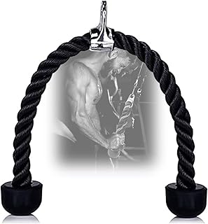 Slim Panda Tricep Rope Handle for Pull Down Cable Machine– 27-inch Rope Length, Easy to Grip & Non Slip - Cable Attachment Heavy Duty Coated Nylon Rope with Solid Ends