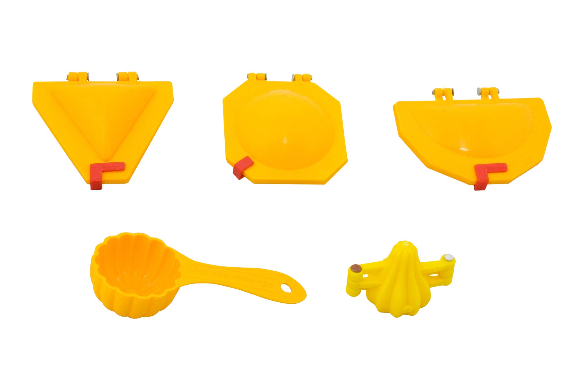 DS Modak Maker Mold Karanji Mould Kachori Samosa with Prasad Mud Scoop | All in 1 Combo of 5 Mould