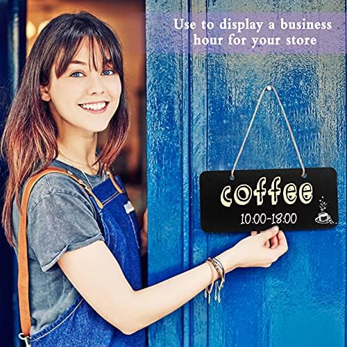 Bigxin 12 Pieces Rectangle Chalkboard, 18x8cm Wooden Hanging Chalkboard Small Wooden Message Board Erasable Hanging Chalkboard with Hanging Rope for Wall Wedding Party Decoration