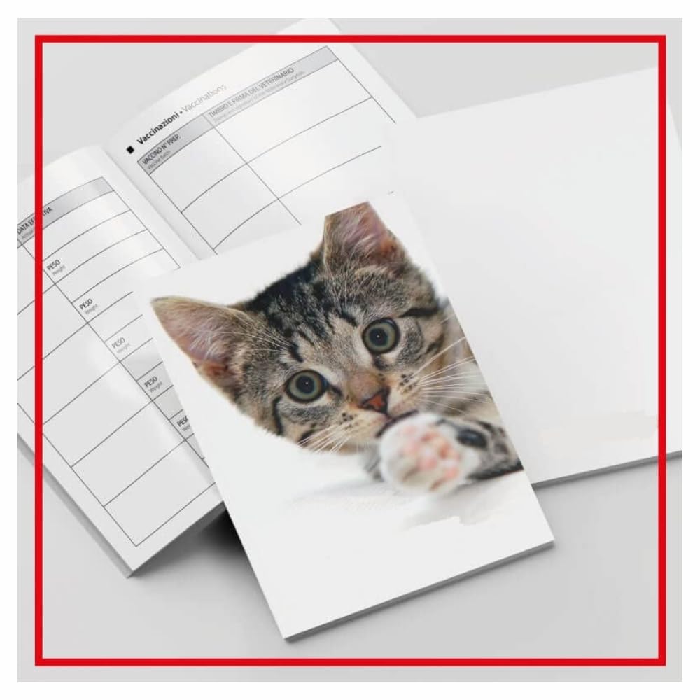 LIBRETTO SANITARIO VETERINARIO 15X21 CM personalizzabile con NOME E FOTO - Gatto - ideale per i nostri amici a 4 zampe (25)