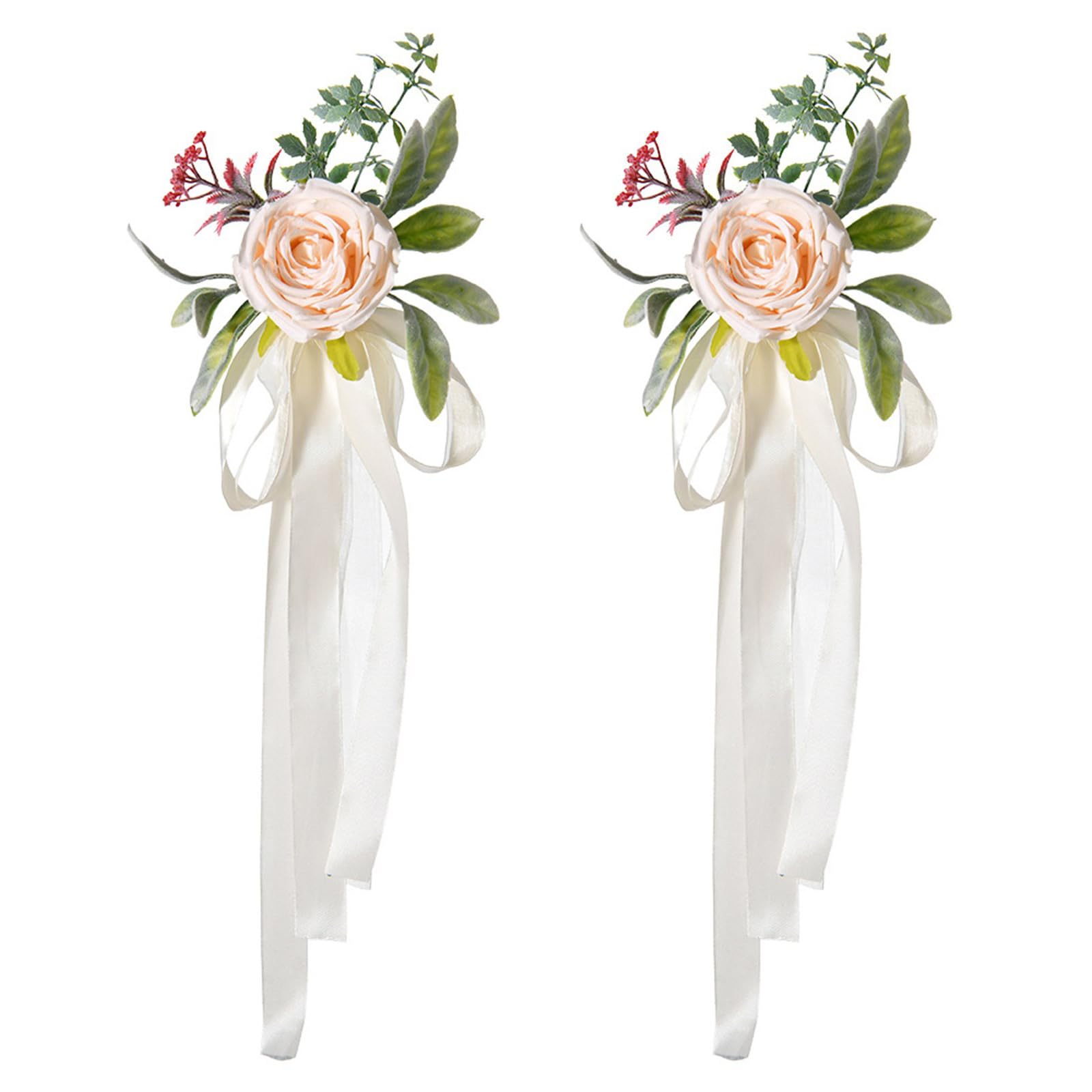 Kaeltsyn Romance Floral Arrangement for Chair Back Decoration Artificial Flower for Anniversary Christmas and Festival Occasion Dinner Chair Back Decoration Arrangement