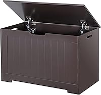 Vista 12 de JungleA Baúl de almacenamiento de 30 pulgadas, banco de almacenamiento de madera, caja organizadora de zapatos, con 2 bisagras de seguridad