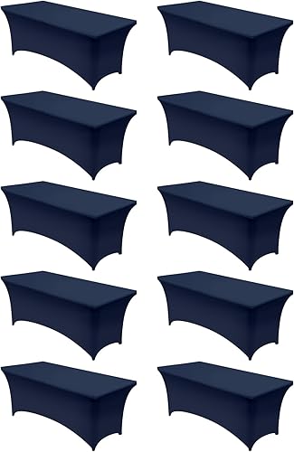 Miniatura 4 de Utopia Kitchen Mantel rectangular de spándex de 4 pies [1 unidad, negro] 200 GSM elástico, ajustado, lavable y resistente a las arrugas, cubierta