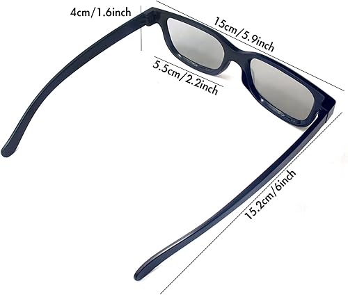 Miniatura 3 de TOUMEI Gafas Reald 3D, polarizadas circulares, no intermitentes, pasivas, 3D, para cine en formato Reald/proyector de TV 3D polarizado pasivo, gafas