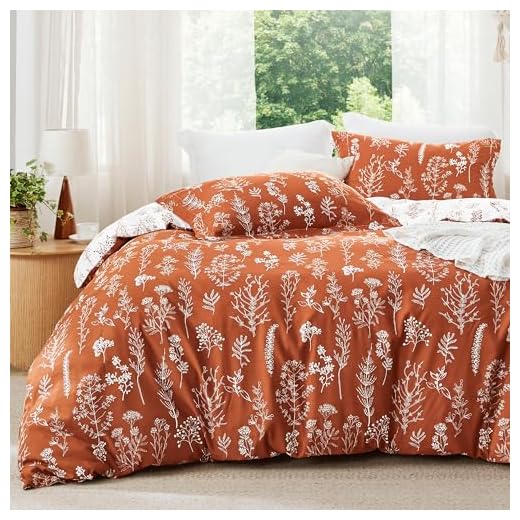 27+ Cozy Dark Earthy Bedroom Inspirations You’ll Love 3 Bedsure Queen Comforter Set - Terracotta Bed Set, 3 Pieces Cute Floral Bedding, 1 Soft Reversible Botanical Flowers Comforter and 2 Pillow Shams