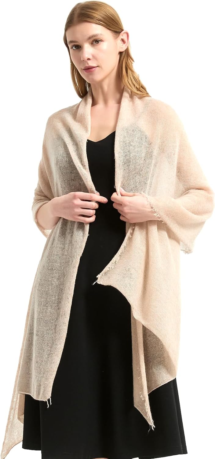 100% Cashmere Wrap for Women Pashmina Shawls and Wraps for Evening Dresses Lightweight Travel Wrap for All Seasons
