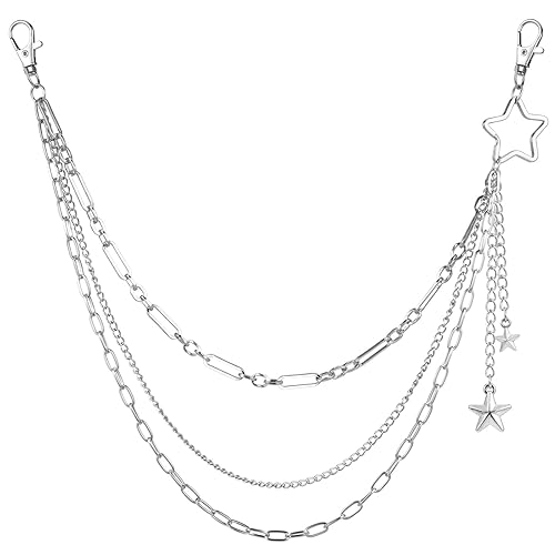 OOTSR Punk Pants Chain with Star Pendant Body Chain for Women and Girls Pocket Motorcycle Belt Decor Gift for Girls