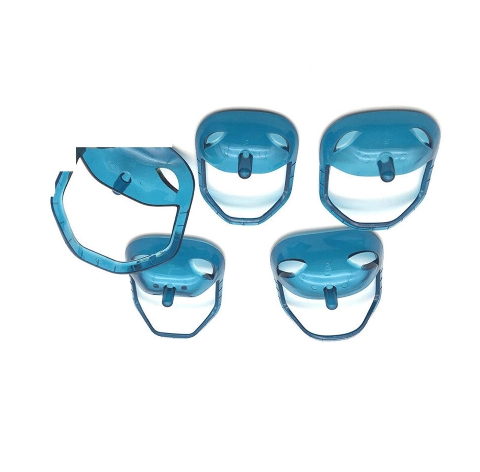 Outil De Coiffure De Barbe Transparent Et Modèle De Rasage For Hommes, Façonneur De Moustache, 5 Pièces/ensemble(Blue)