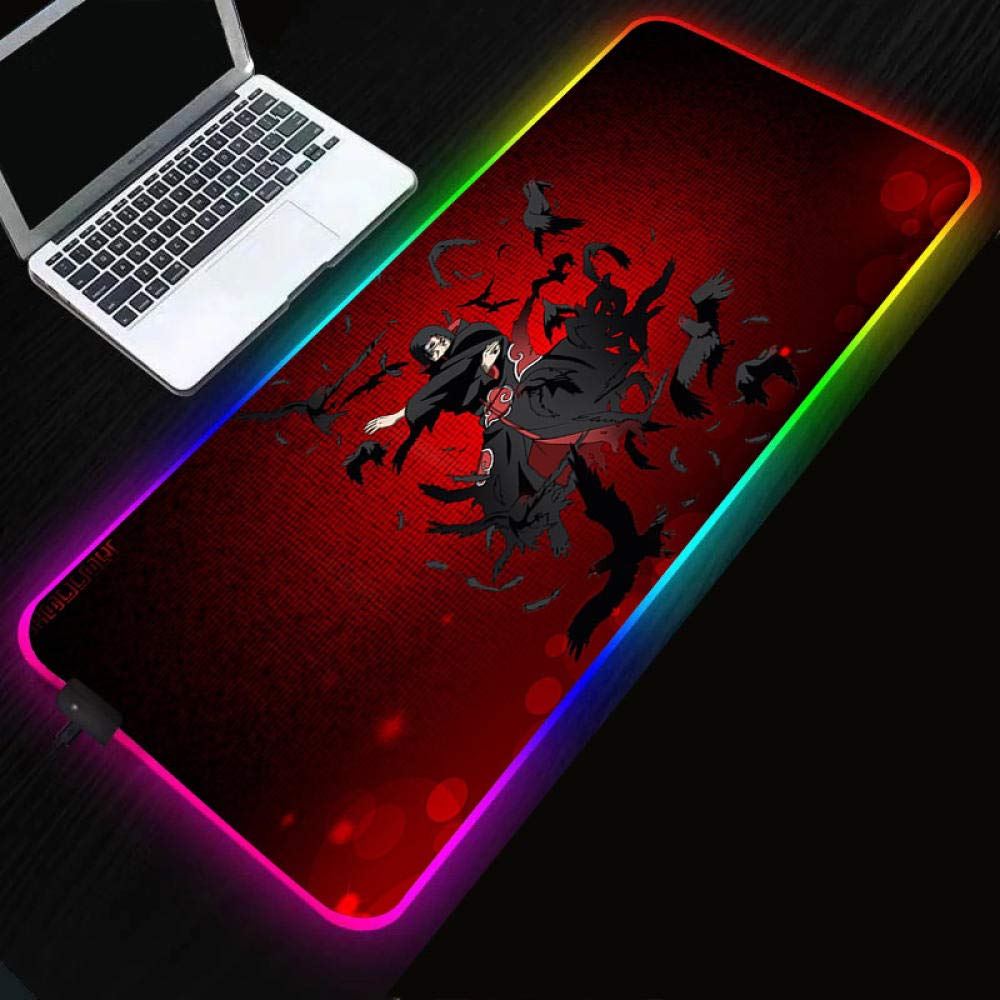 Naruto LED Luminous Mouse pad Game Anime Mouse pad Large LED Backlight XXL Mouse pad Computer Keyboard Table mat-Naruto_300x800x4mm