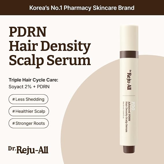 Dr.Reju-All Advanced PDRN Hair Density Scalp Serum 0.5 Fl Oz | Healtheir Scalp & Strong Roots, Korean Hair Care, Rosemary Care For Flake-Prone Scalp, With Exosome Soyact, Metal Ball Type