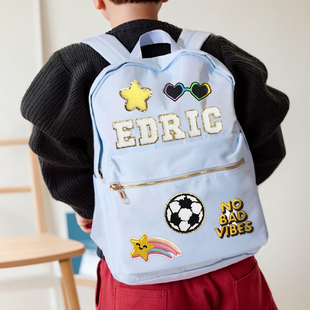 Personalized Name Backpack for Girls, Custom Nylon School Backpack with Patches, Birthday Gifts Bag for Boys and Girls, Christmas Gifts for Toddles Students - Image 3