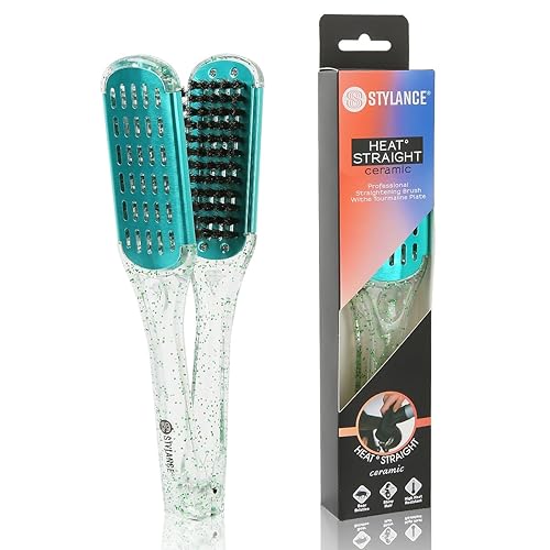 STYLANCE Cepillo de pelo con abrazadera de cerdas de jabalĂ, cepillo de cerámica de doble cara con abrazadera de cepillo alisador, herramientas de STYLANCE Cepillo de pelo con abrazadera de cerdas de jabalĂ, cepillo de cerámica de doble cara con abrazadera de cepillo alisador, herramientas de