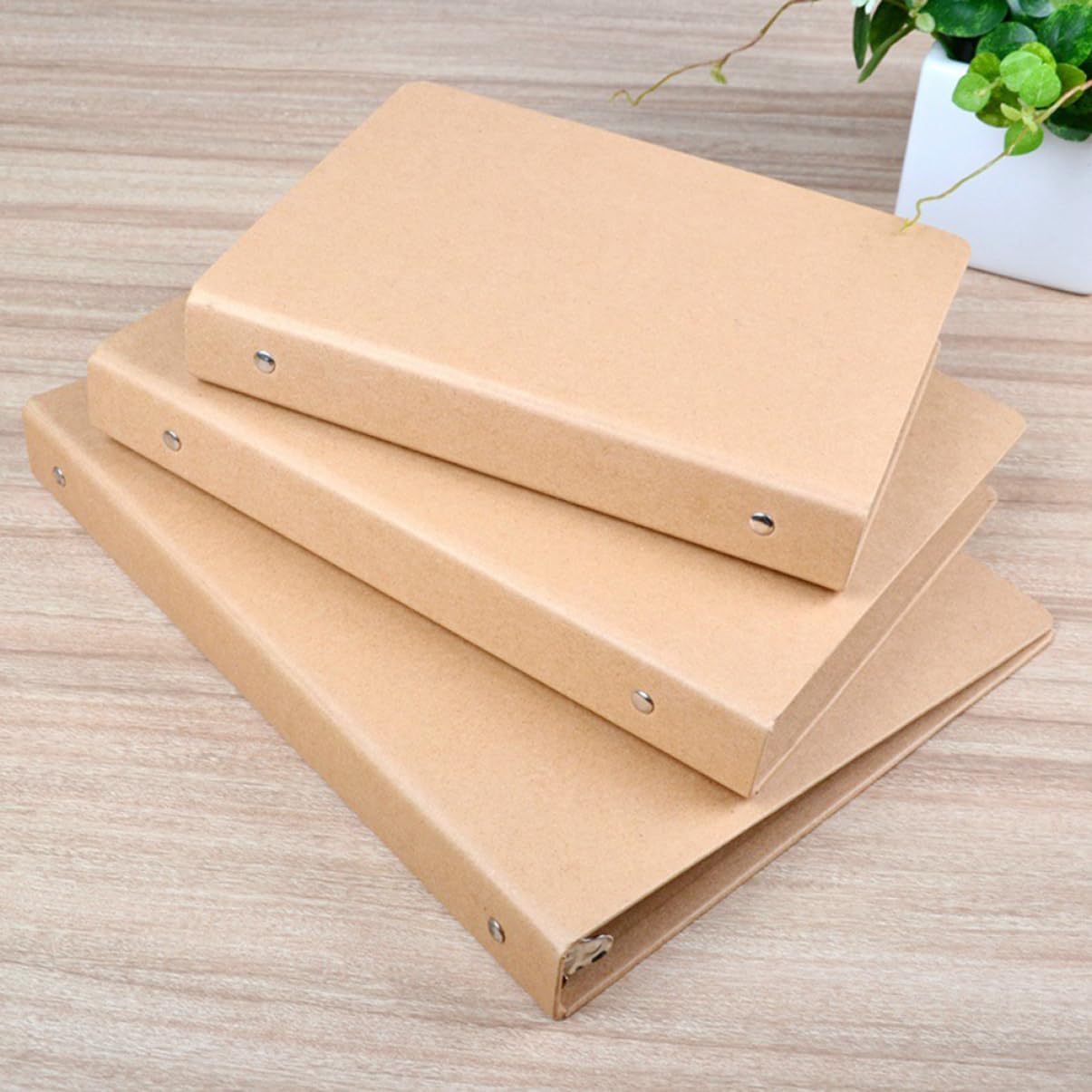 Classeur à Cahier Souple 3 Pièces en Papier Kraft Khaki