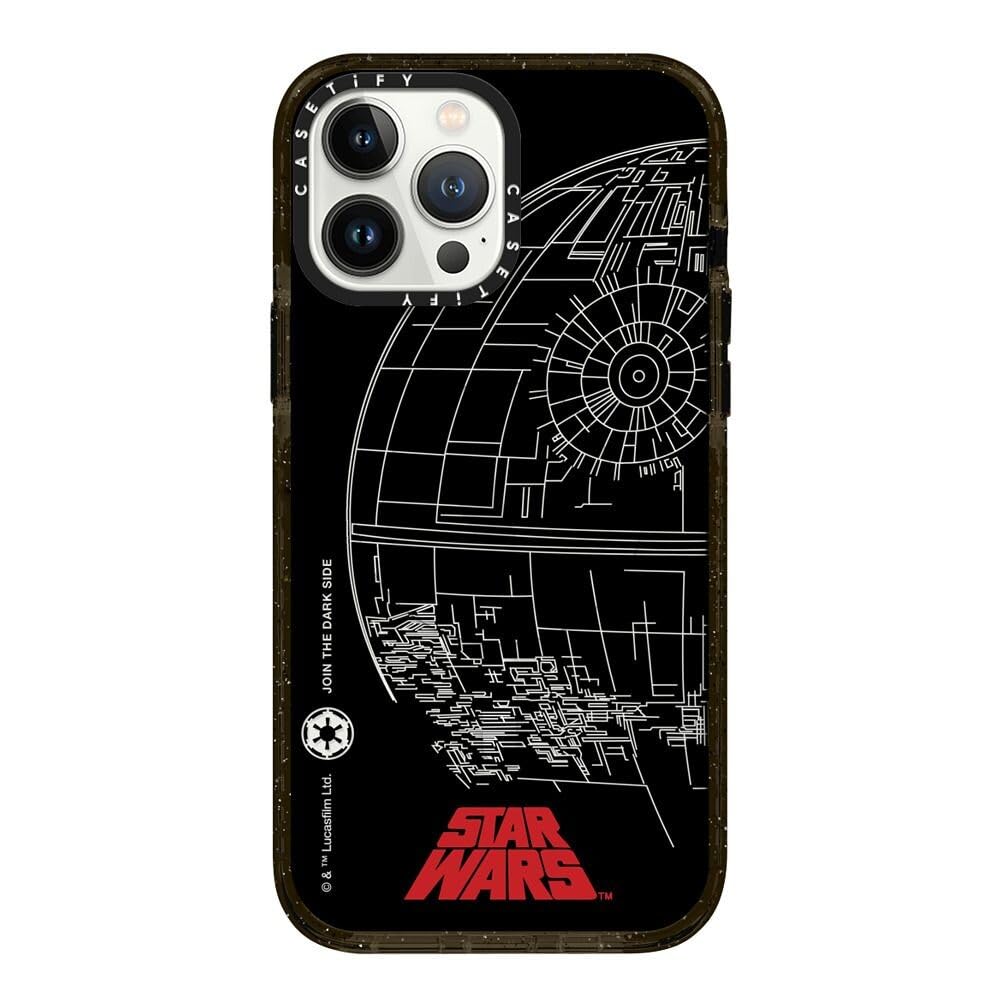 CASETiFY Impact iPhone 13 Pro Max Case [Star Wars Co-Lab / 8.2ft Drop Protection/Magsafe] - Death Star - Clear Black