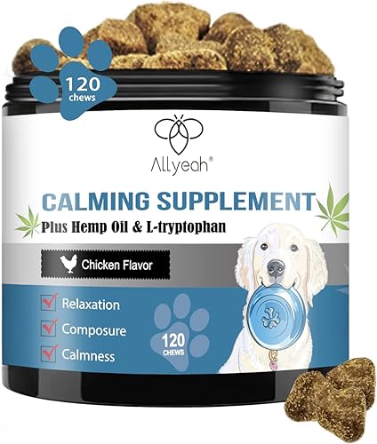 Masticables calmantes de cáñamo para perros, golosinas calmantes para perros, alivio de la ansiedad, ingrediente natural, tranquilizante, ladridos