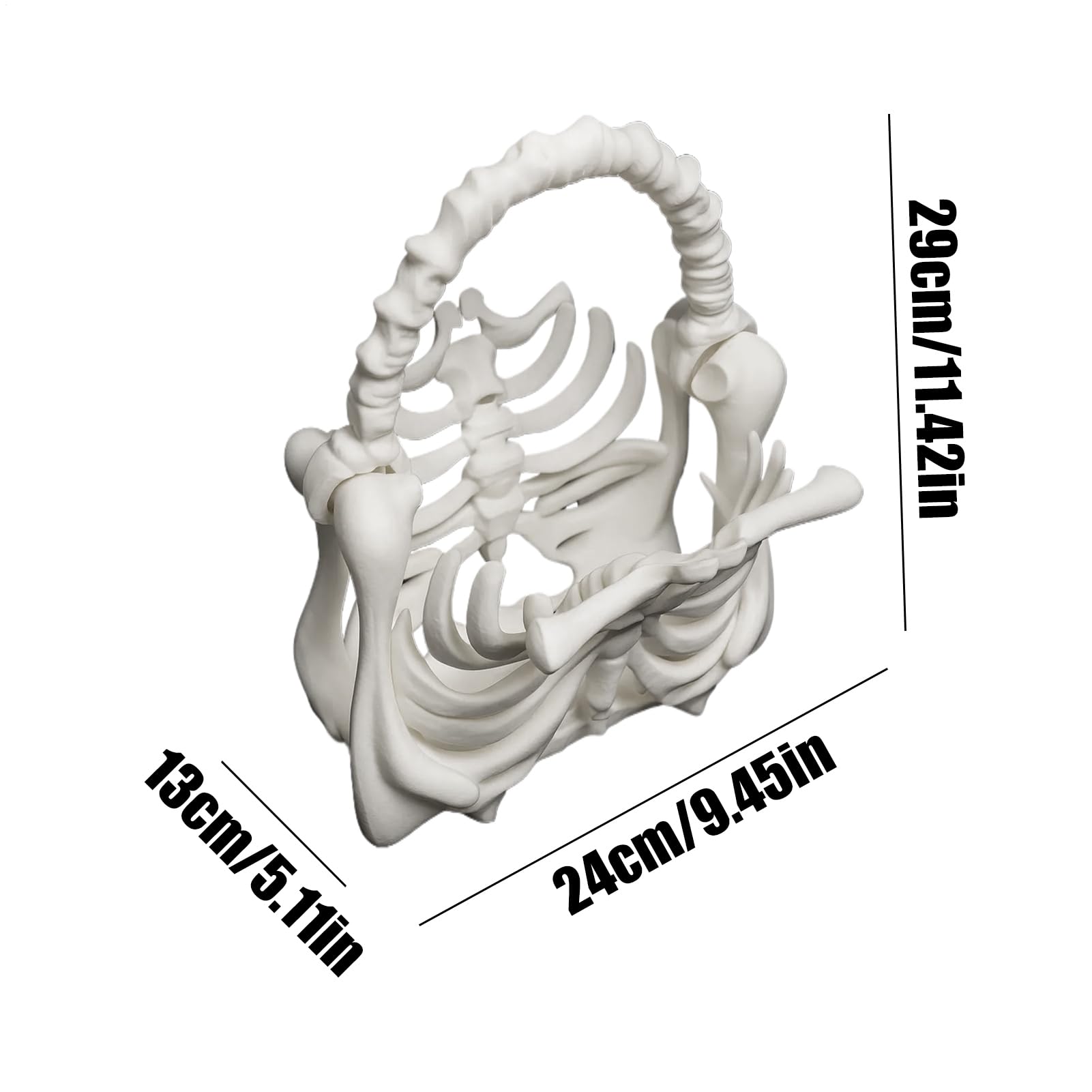 Portmonetka z czaszką – gotycki punkowy portfel w kształcie klatki piersiowej, modna torebka na Halloween | materiał drukowany 3D, stylowe akcesorium do pracy, szkoły, makijażu, imprezy, podróży, mała