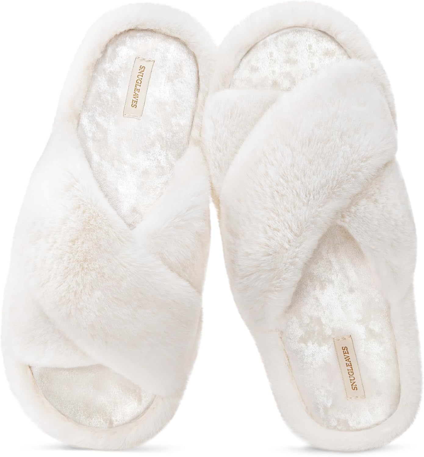 DRSLPAR Pantoufles Moelleuses à Bande Croisée Pour Femme Avec Mousse à