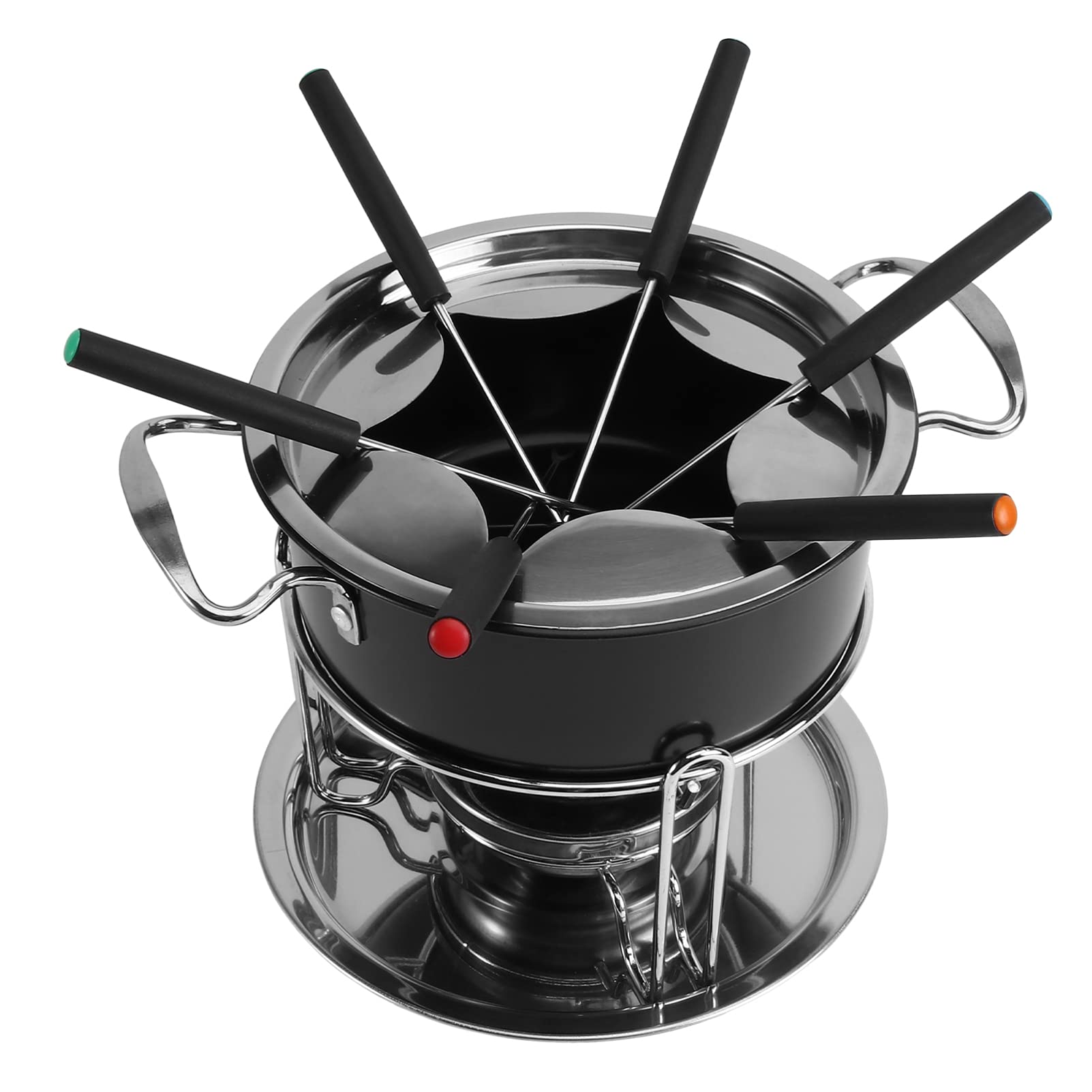 DOITOOL Stainless Steel Round Chocolate Melting Pot Set with Fondue Forks, 12-Inch