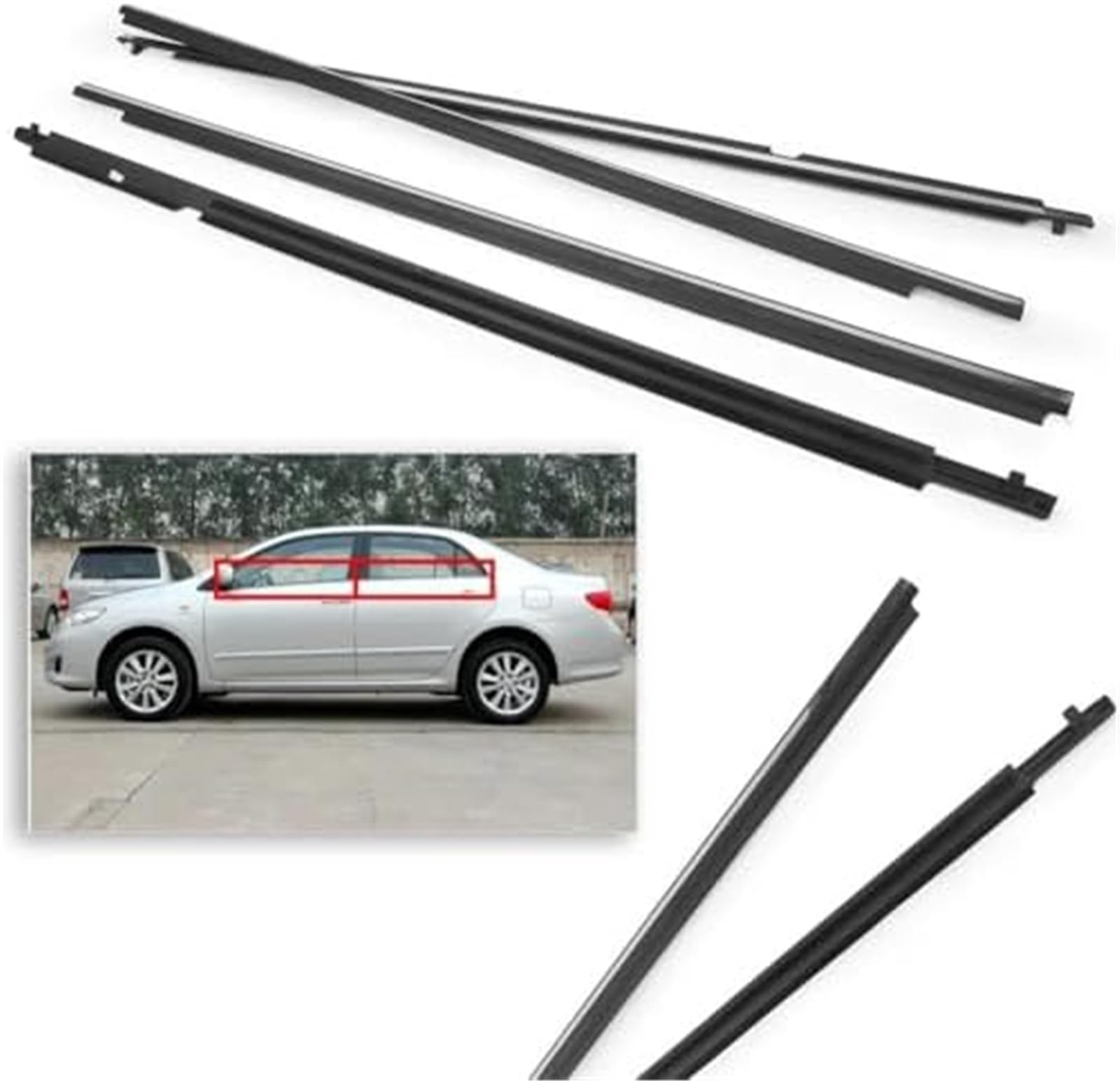 Uszczelka gumowa automatyczna Uszczelka samochodu Listwa pasa drzwi Listwa okienna Tapicerka Chrome dla TOYOTA dla Corolla 2009 2010 2011 2012