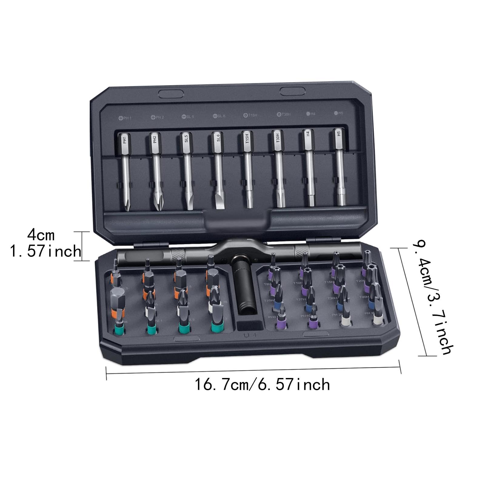 Milageto 42-in-1-Schraubendreher-Set, Reparatur-Werkzeugsatz, Teile mit Koffer, Multifunktions-Präzisionswerkzeuge, DIY-Bastelprojekt für den Vatertag zu Hause
