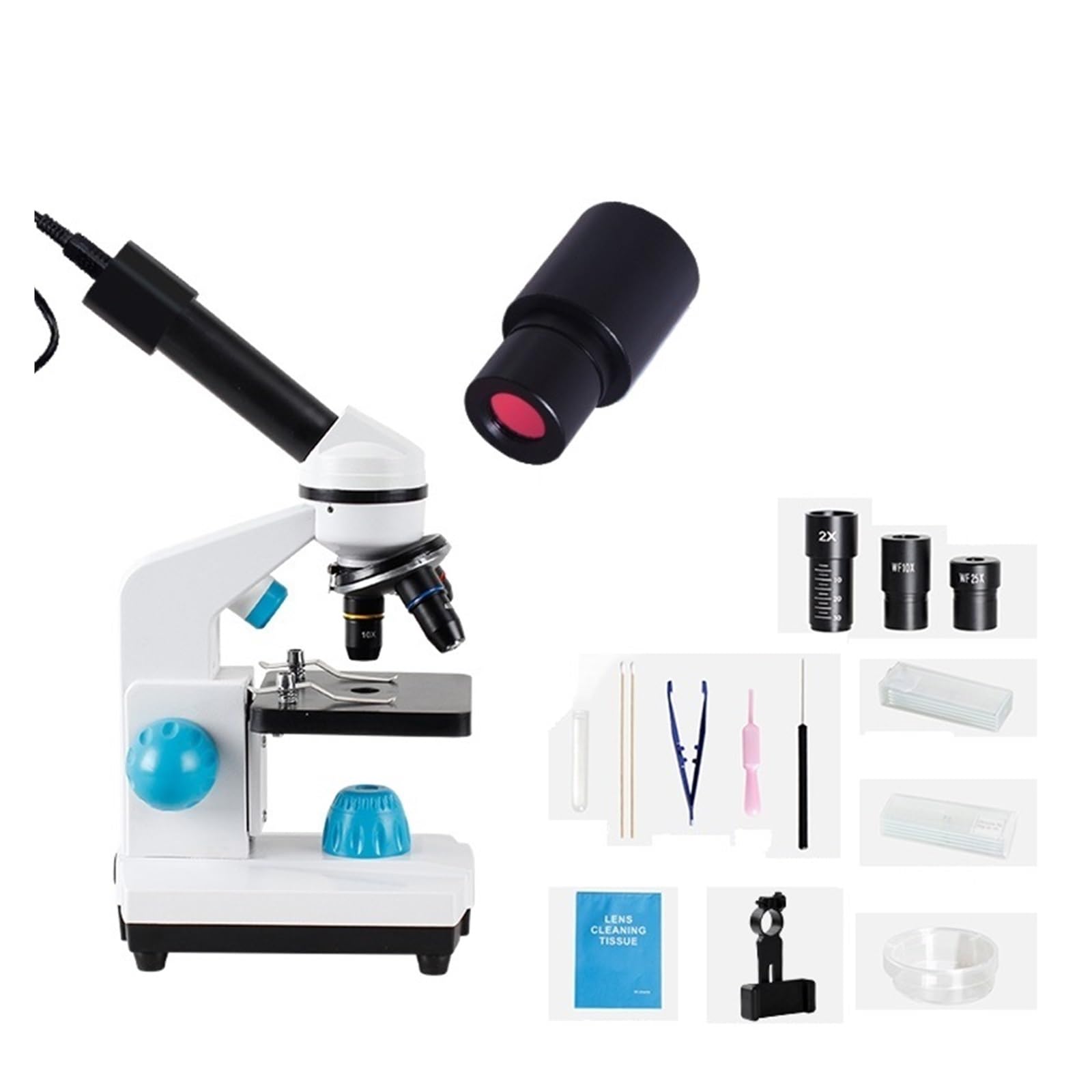 2000x Mikroskop biologiczny HD Monokularowy Laboratorium Studenckie Edukacyjne LED Mikroskopy i wyposażenie(Package 2(1.3MP))