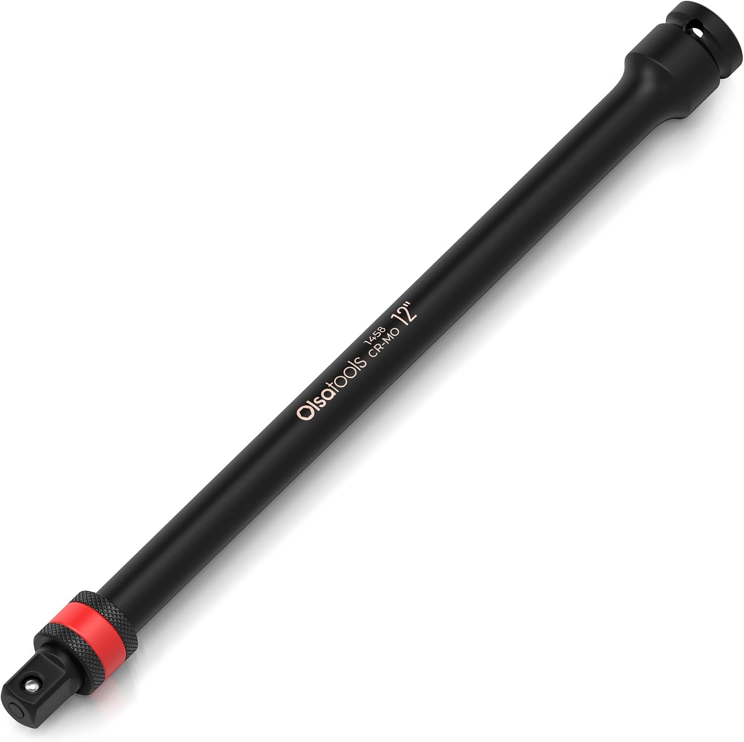 Olsa Tools Locking Impact Socket Extension - 1/2" Drive, 12" Length - Cr-Mo High Torque Extension Bar - Secure Fit for Heavy-Duty Applications - Professional Quality- Part: 1458