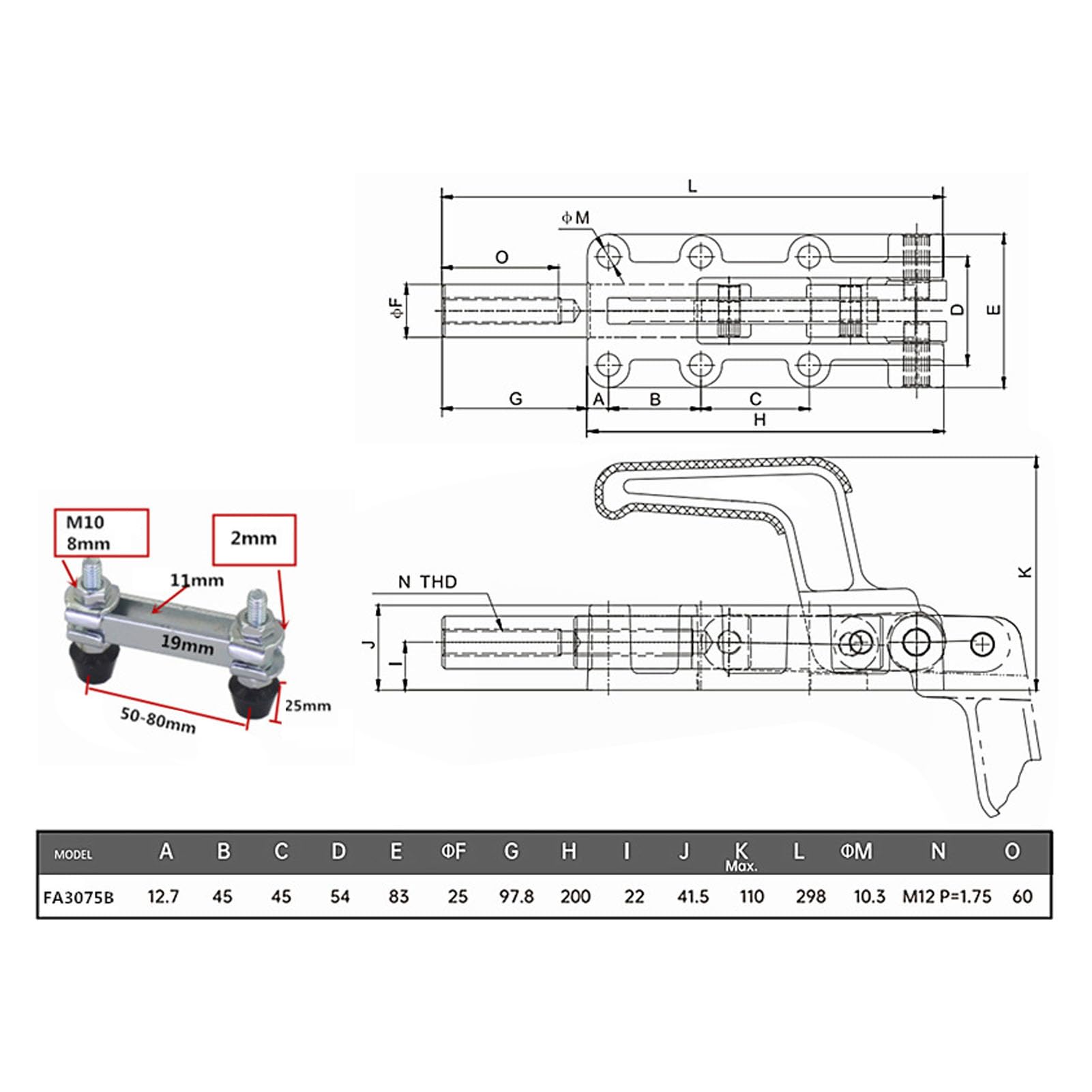Gavigain Heavy Duty Welding Clamp 2500kg Capacity Quick Release Toggle Ergonomic Comfortable Sturdy Vibration Resistant Industrial Workholding Tool