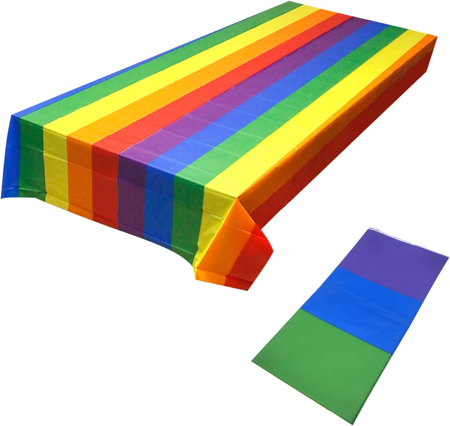 3 Regenbogen-Tischdecken Aus Kunststoff – Bunt, Praktisch, Perfekt Für Sommer-Partys!