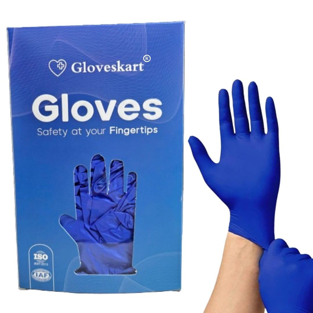 GLOVESKART® DARK BLUE NITRILE GLOVES (SIZE: S,M,L)(PACK OF 20,30,50,80,100 Pieces) CE,FDA,ISO,IAF Certified,Food Grade,Multi Purpose Disposable Gloves,Powder Free,Exact Quantity Count (Medium, 400) (B0D425ZTXL) Amazon Price History, Amazon Price Tracker
